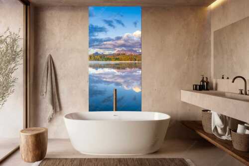 Sonnenaufgang am Barmsee mit Blick zum Karwendel und Wettersteingebirge - Utopia III - Größe ca. 100x200cm, Seitenverhältnis 1:2 - Morgenstimmung am Barmsee - weitere Infos unter https://www.kriner-weiermann.de