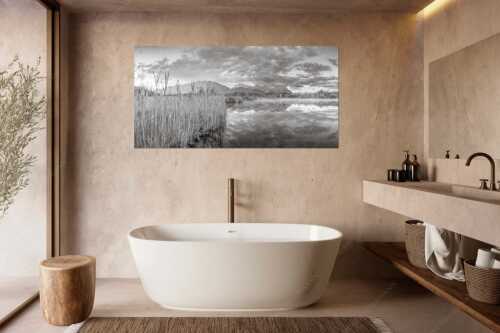 Sonnenaufgang am Barmsee mit Blick zum Karwendel und Wettersteingebirge - Utopia III - Größe ca. 180x90cm, Seitenverhältnis 2:1 - Morgenstimmung am Barmsee - weitere Infos unter https://www.kriner-weiermann.de