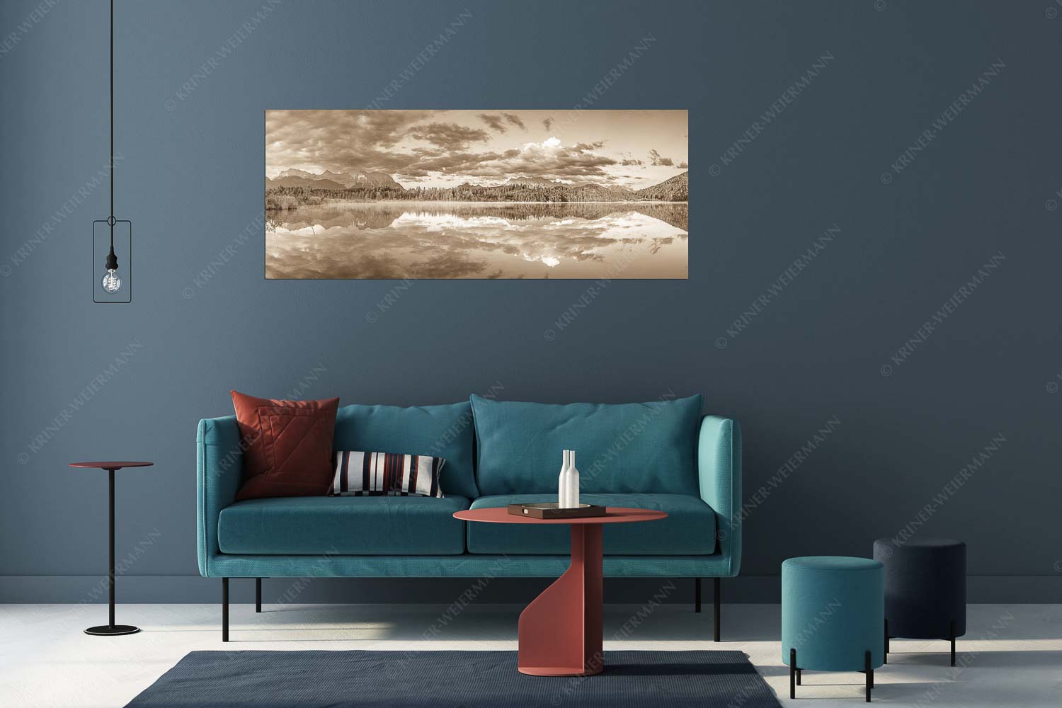 Utopia III – Größe ca. 175x70cm, Seitenverhältnis 2,5:1 — Morgenstimmung am Barmsee Sonnenaufgang am Barmsee mit Blick zum Karwendel und Wettersteingebirge - Utopia III - Größe ca. 175x70cm, Seitenverhältnis 2,5:1 - Morgenstimmung am Barmsee - weitere Infos unter https://www.kriner-weiermann.de