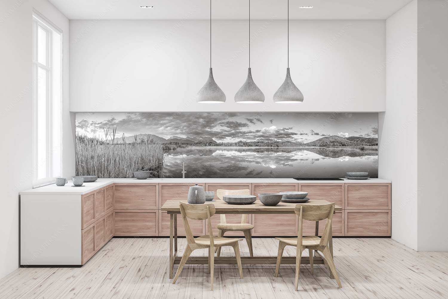 Utopia III – Größe ca. 400x100cm, Seitenverhältnis 4:1 — Morgenstimmung am Barmsee Sonnenaufgang am Barmsee mit Blick zum Karwendel und Wettersteingebirge - Utopia III - Größe ca. 400x100cm, Seitenverhältnis 4:1 - Morgenstimmung am Barmsee - weitere Infos unter https://www.kriner-weiermann.de