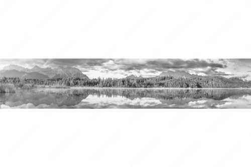 Sonnenaufgang am Barmsee mit Blick zum Karwendel- und Wettersteingebirge - Utopia IV - Seitenverhältnis 5:1 - Barmsee Karwendel und Wetterstein - weitere Infos unter https://www.kriner-weiermann.de
