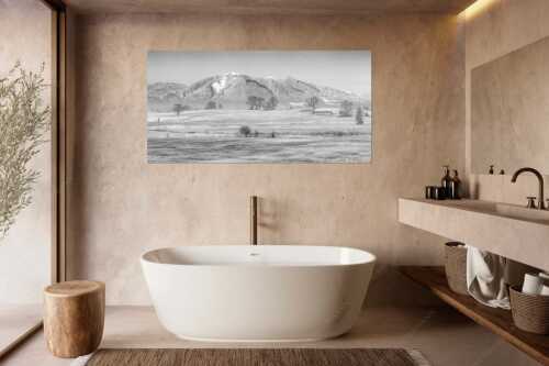 Blick über die Ach bei Uffing zum Hörnle in den Ammergauer Alpen - Voralpenland - Größe ca. 180x90cm, Seitenverhältnis 2:1 - Uffinger Ach mit Hörnle - weitere Infos unter https://www.kriner-weiermann.de