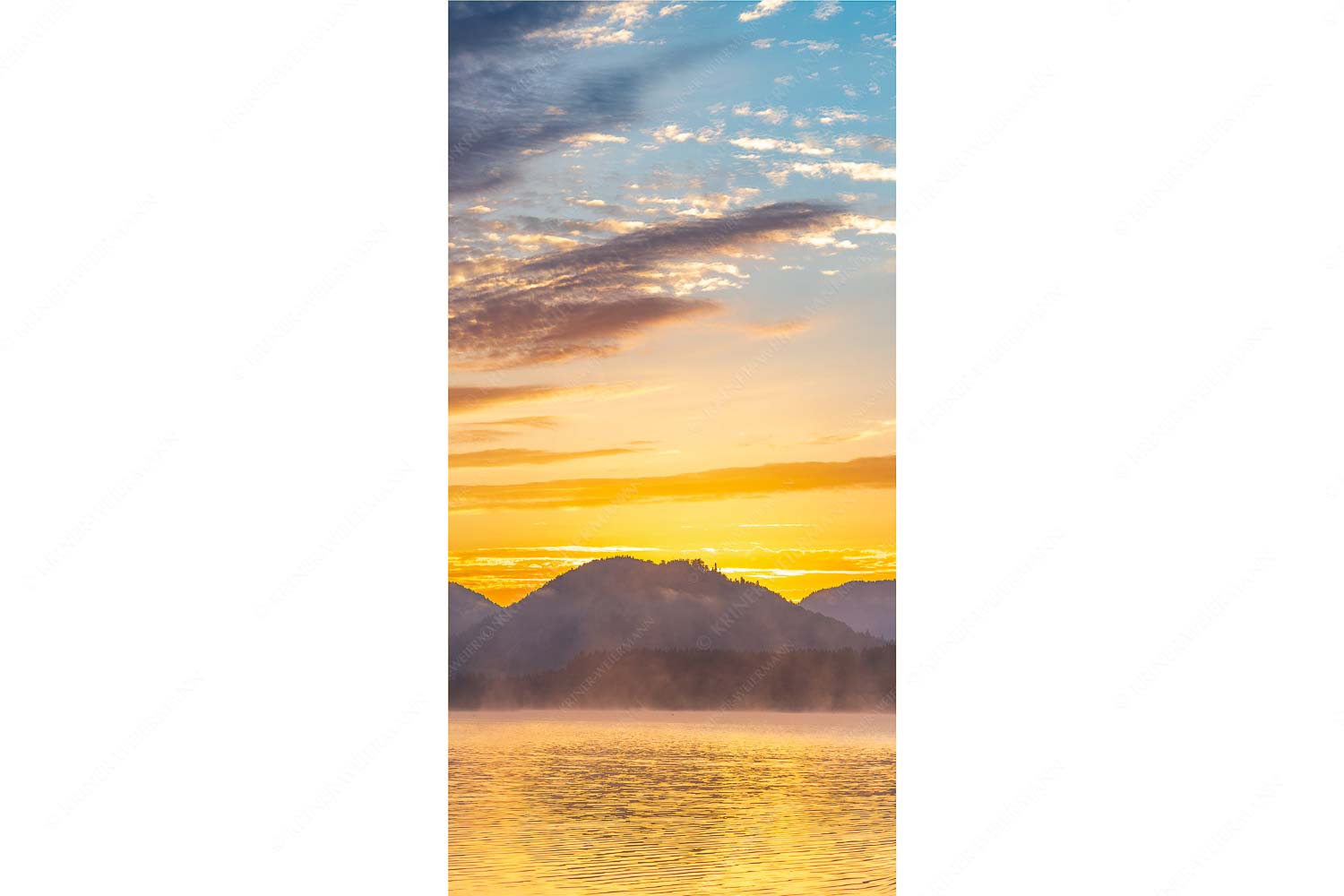 Vorglühen am Silvenstein – Seitenverhältnis 1:2 — Silvensteinsee Sonnenaufgang Blick über den Silvensteinsee zum kurz bevorstehenden Sonnenaufgang