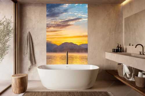 Blick über den Silvensteinsee zum kurz bevorstehenden Sonnenaufgang - Vorglühen am Silvenstein - Größe ca. 160x240cm, Seitenverhältnis 2:3 - Silvensteinsee Sonnenaufgang - weitere Infos unter https://www.kriner-weiermann.de