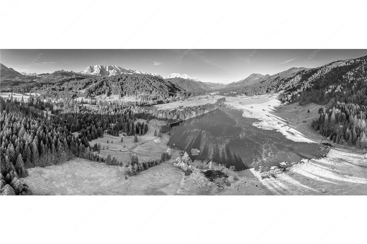 Wagenbrüch – Seitenverhältnis 2,5:1 — Geroldsee Blick übern Geroldsee zum Wank und Wettersteingebirge
