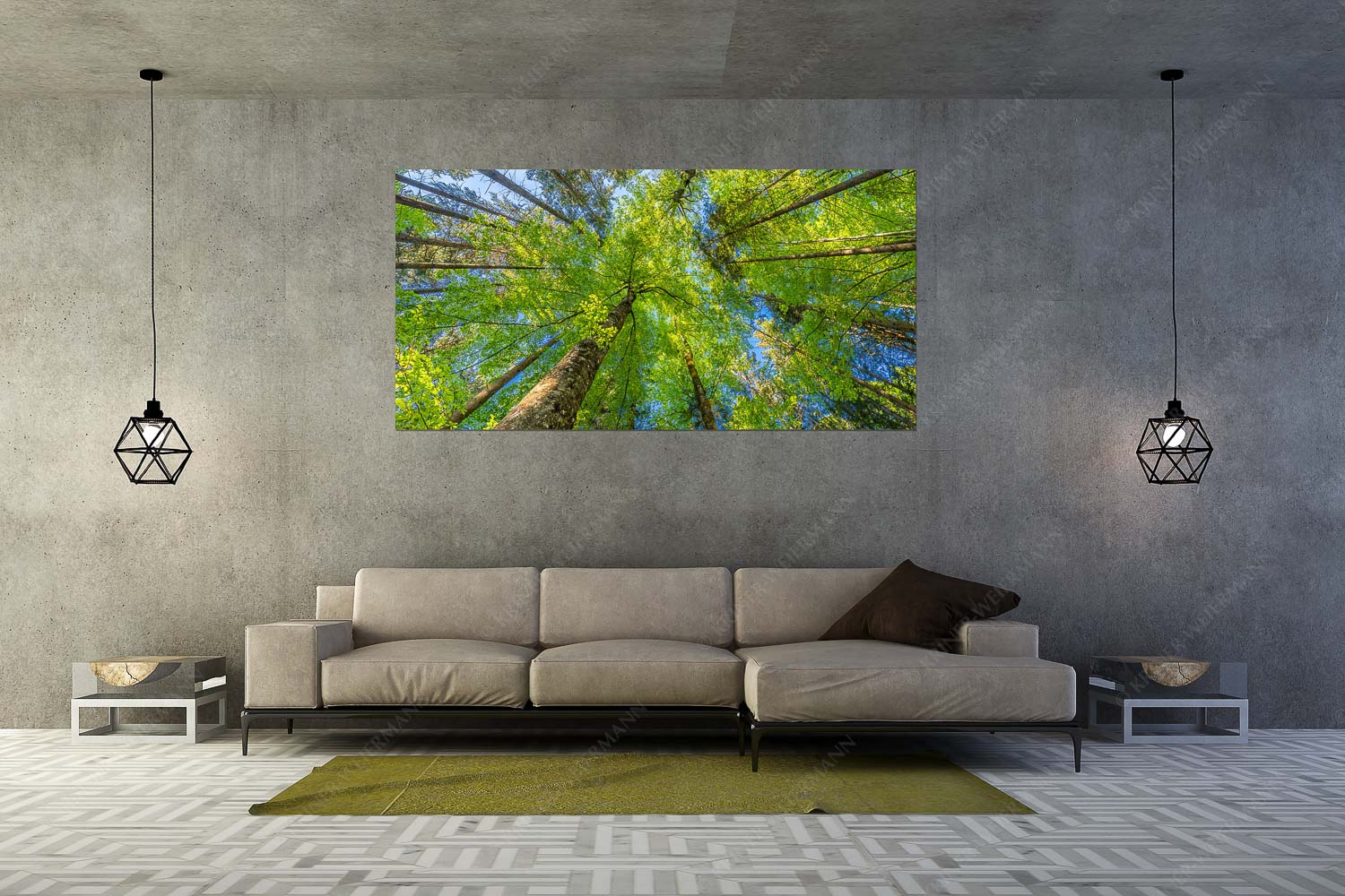 Waldhimmel – Größe ca. 200x100cm, Seitenverhältnis 2:1 — Laubdach Blick auf ein Buchenblätterdach am Rindberg im Estergebirge - Waldhimmel - Größe ca. 200x100cm, Seitenverhältnis 2:1 - Laubdach - weitere Infos unter https://www.kriner-weiermann.de