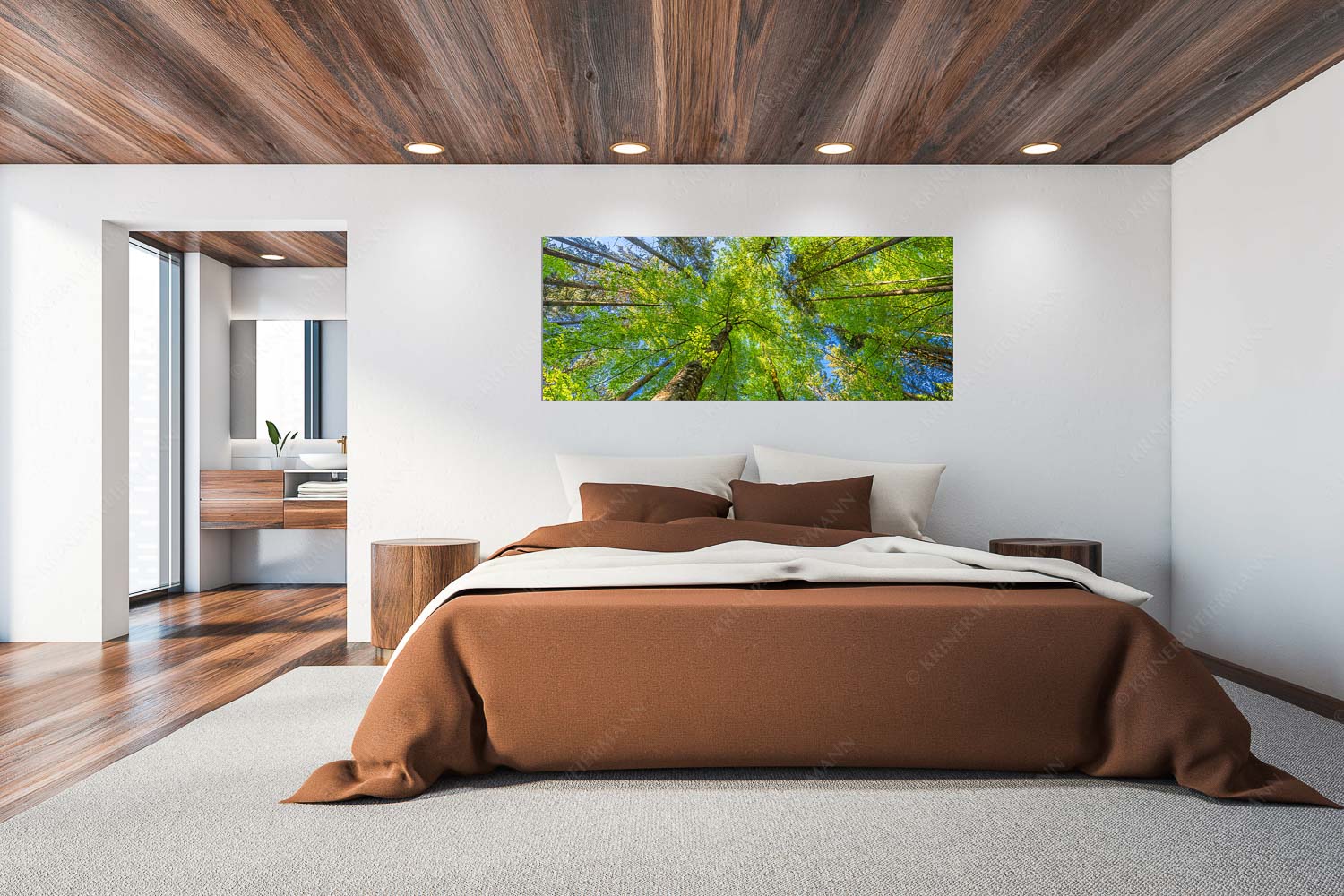 Waldhimmel – Größe ca. 200x80cm, Seitenverhältnis 2,5:1 — Laubdach Blick auf ein Buchenblätterdach am Rindberg im Estergebirge - Waldhimmel - Größe ca. 200x80cm, Seitenverhältnis 2,5:1 - Laubdach - weitere Infos unter https://www.kriner-weiermann.de