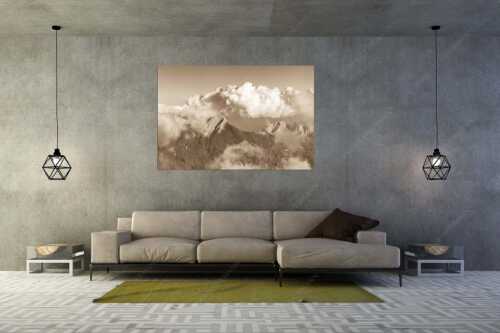 Blick vom Jubiläumsgrat zum Hochwanner im Wettersteingebirge - Wanner - Größe ca. 180x120cm, Seitenverhältnis 3:2 - Hochwanner im Wetterstein - weitere Infos unter https://www.kriner-weiermann.de
