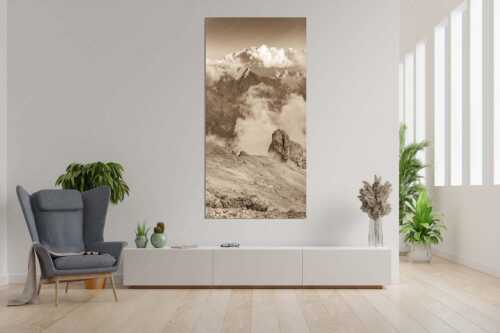 Blick vom Jubiläumsgrat zum Hochwanner im Wettersteingebirge - Wanner - Größe ca. 90x180cm, Seitenverhältnis 1:2 - Hochwanner im Wetterstein - weitere Infos unter https://www.kriner-weiermann.de