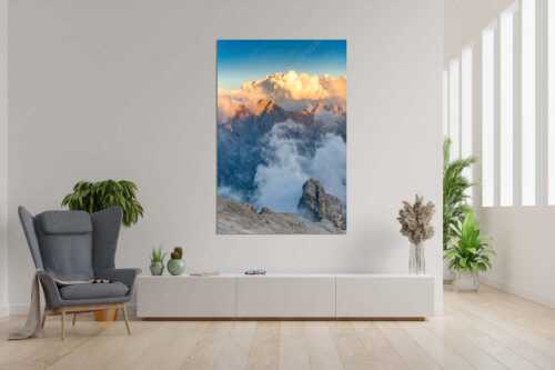 Blick vom Jubiläumsgrat zum Hochwanner im Wettersteingebirge - Wanner - Größe ca. 120x180cm, Seitenverhältnis 2:3 - Hochwanner im Wetterstein - weitere Infos unter https://www.kriner-weiermann.de