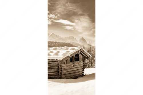 Traditioneller, Schindelgedeckter Heustadel mit Zugspitzmassiv im Wetterstein - Werdenfelser Stadel - Seitenverhältnis 1:2 - Heustadel im Winter - weitere Infos unter https://www.kriner-weiermann.de