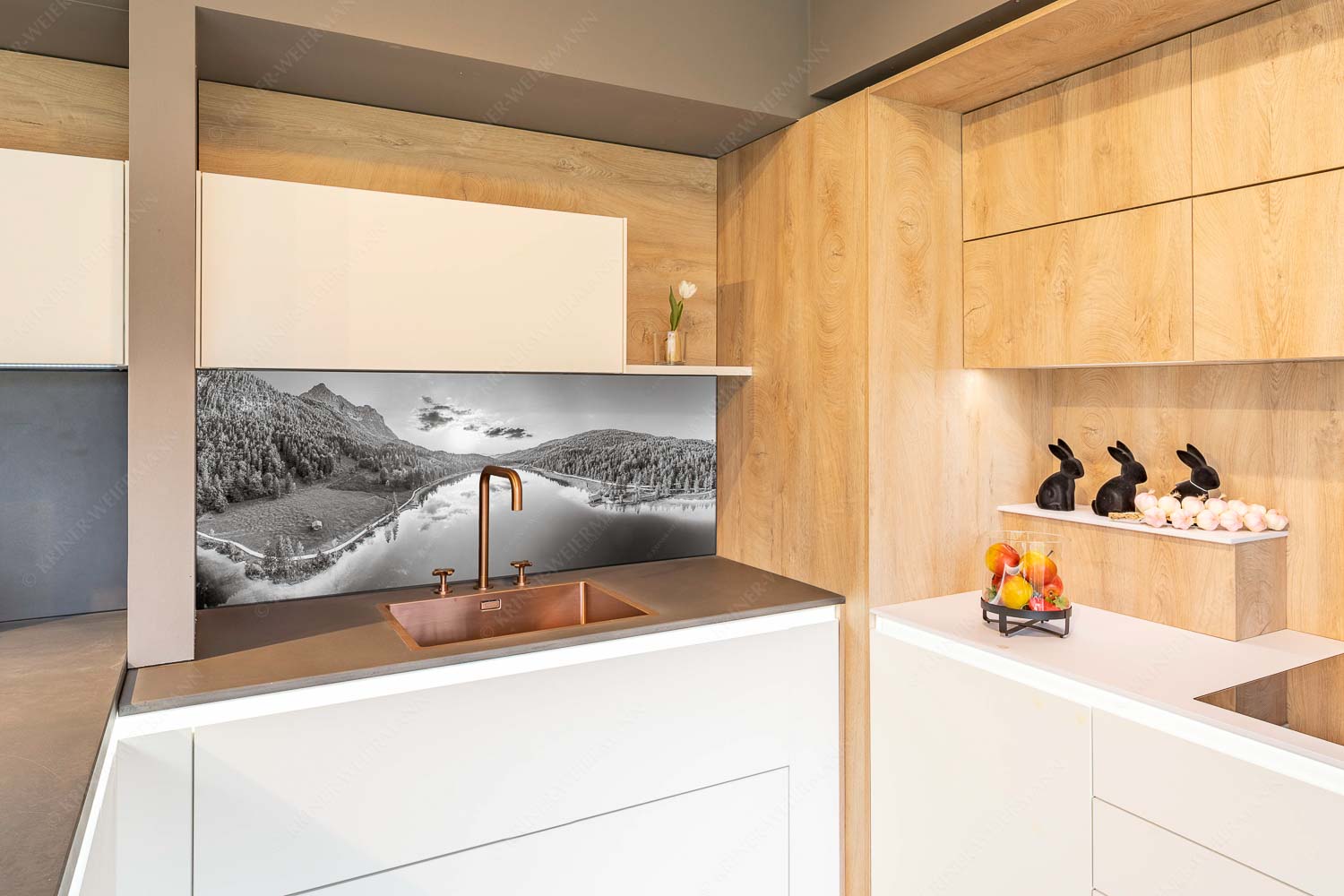 Wohltuend – Größe ca. 150x60cm, Seitenverhältnis 2,5:1 — Ferchensee mit Wetterstein Blick über den Ferchensee zum Sonnenuntergang am Wettersteingebirge - Wohltuend - Größe ca. 150x60cm, Seitenverhältnis 2,5:1 - Ferchensee mit Wetterstein - weitere Infos unter https://www.kriner-weiermann.de