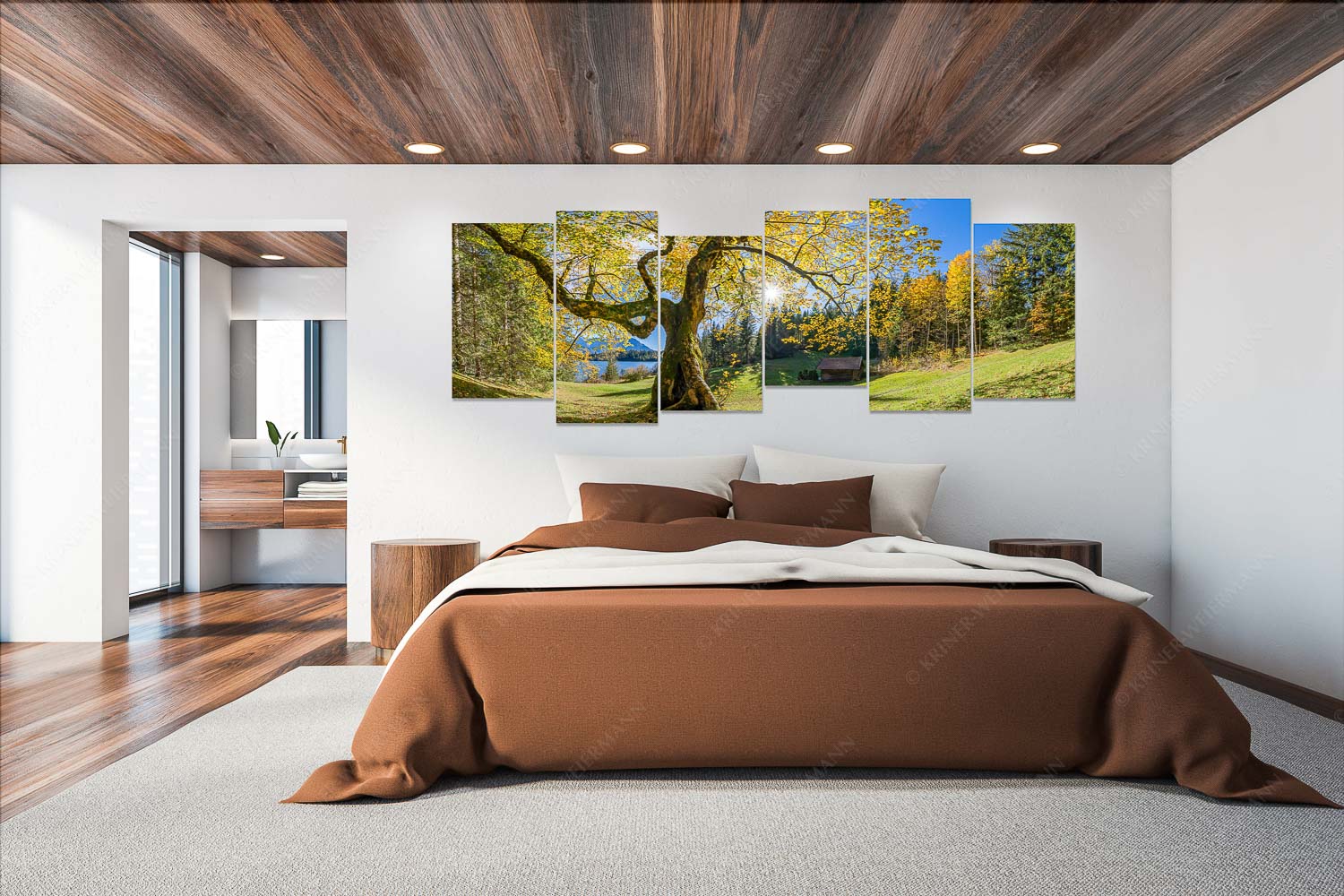 Zeitzeuge II – 6er Split, Größe ca. 280x112cm, Seitenverhältnis 2,5:1 — Ahorn am Barmsee Bei den Badeufern am Barmsee steht dieser hunderte Jahre Ahornbaum - Zeitzeuge II - 6er Split, Größe ca. 280x112cm, Seitenverhältnis 2,5:1 - Ahorn am Barmsee - weitere Infos unter https://www.kriner-weiermann.de