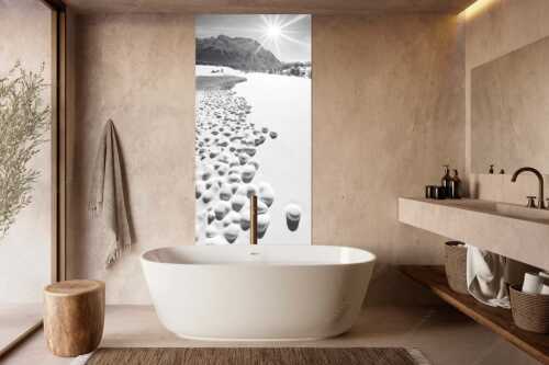 Blick über den Schmalensee zum Karwendelgebirge - Zuckerguss - Größe ca. 100x200cm, Seitenverhältnis 1:2 - Winter und Schnee am Schmalensee mit Karwendel - weitere Infos unter https://www.kriner-weiermann.de
