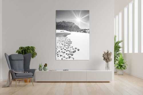 Blick über den Schmalensee zum Karwendelgebirge - Zuckerguss - Größe ca. 120x180cm, Seitenverhältnis 2:3 - Winter und Schnee am Schmalensee mit Karwendel - weitere Infos unter https://www.kriner-weiermann.de