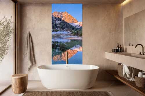 Fönige Morgenstimmung an der Fereineralm zwischen Soiern- und Karwendelgebirge - Klare Kante - Wandbild - Größe ca. 100x200cm, Seitenverhältnis 1:2 - Fereineralm im Karwendel - weitere Infos unter https://www.kriner-weiermann.de