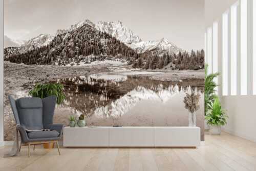 Fönige Morgenstimmung an der Fereineralm zwischen Soiern- und Karwendelgebirge - Klare Kante - Fototapete - Größe ca. 300x200cm, Seitenverhältnis 3:2 - Fereineralm im Karwendel - weitere Infos unter https://www.kriner-weiermann.de
