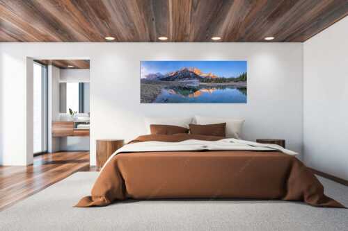 Fönige Morgenstimmung an der Fereineralm zwischen Soiern- und Karwendelgebirge - Klare Kante - Wandbild - Größe ca. 200x80cm, Seitenverhältnis 2,5:1 - Fereineralm im Karwendel - weitere Infos unter https://www.kriner-weiermann.de