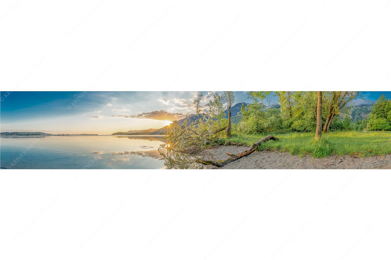 Verspielt – Seitenverhältnis 5:1 — Kochelsee mit Jochberg Der Kochelsee bietet viele idyllische Ecken zum innehalten