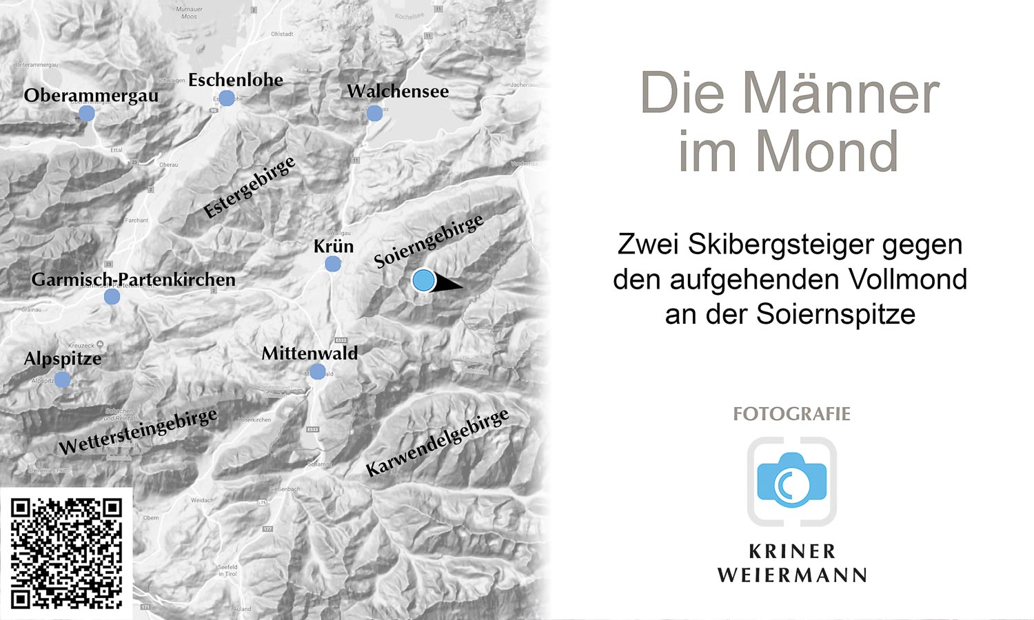 Zwei Skibergsteiger gegen den aufgehenden Vollmond an der Soiernspitze - Die Männer im Mond - 
