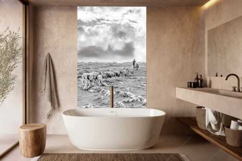 Hirte mit Jungvieh auf der Kuhalm im Estergebirge - Umidreim - Wandbild - Größe ca. 160x240cm, Seitenverhältnis 2:3 - Hirte mit Kälbern auf der Alm - weitere Infos unter https://www.kriner-weiermann.de
