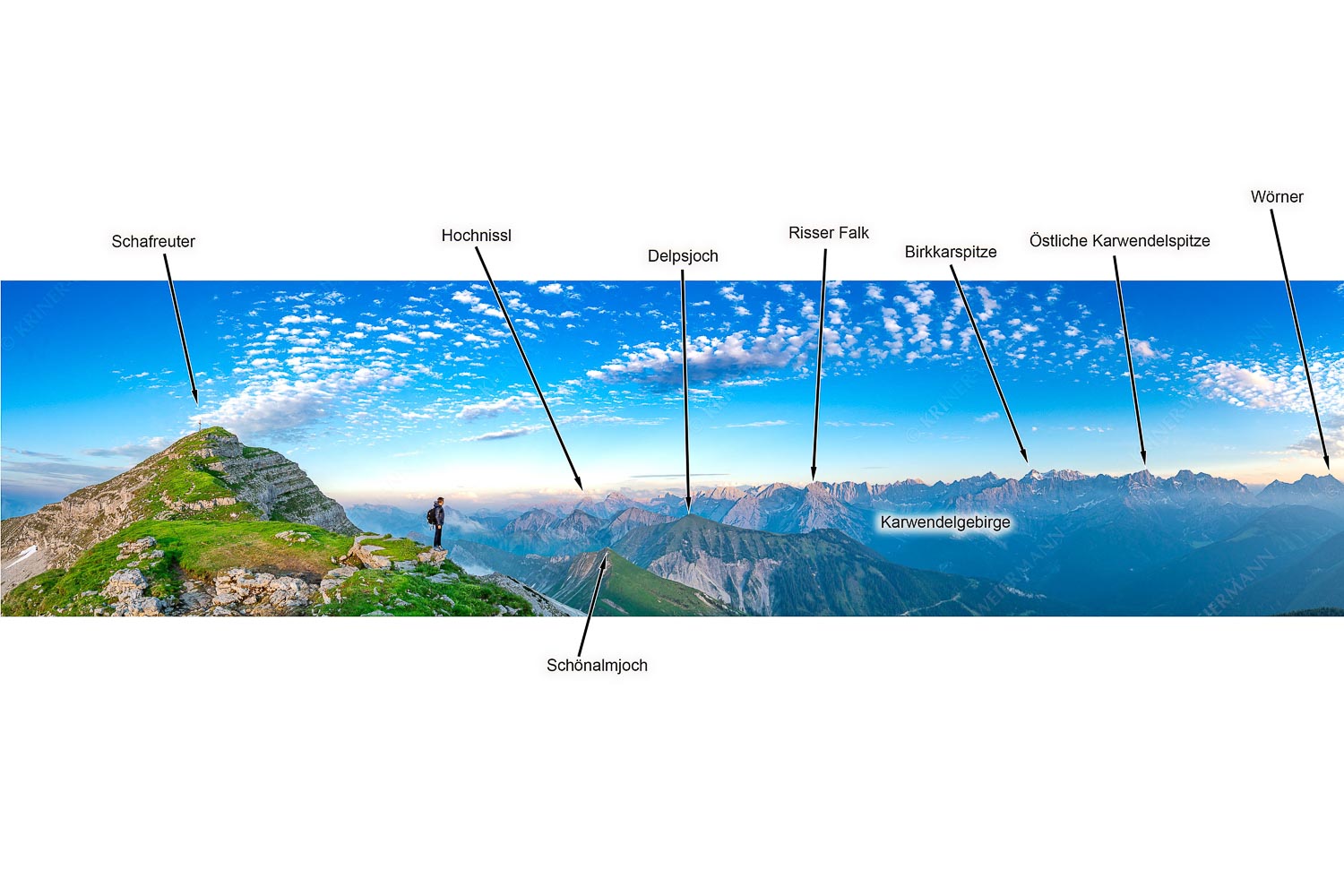 Bellvedere — Blick vom Schafreuter auf den Karwendelhauptkamm - Bellvedere -