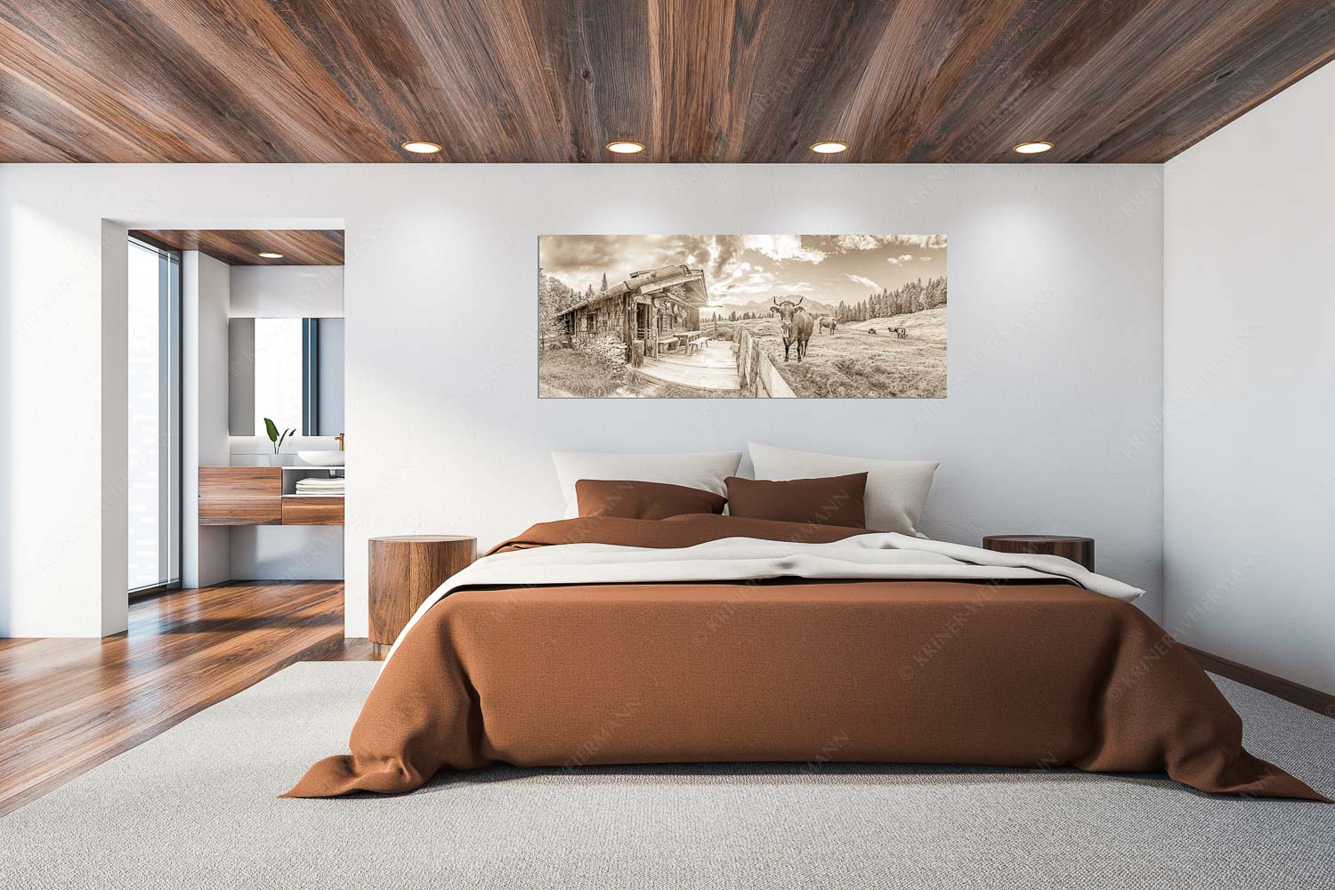 Almbiente – Wandbild – Größe ca. 200x80cm, Seitenverhältnis 2,5:1 — Mittenwald Alm Buckelwiesen Karwendel Malerische Almhütte bei Mittenwald mit Karwendel - Almbiente - Wandbild - Größe ca. 200x80cm, Seitenverhältnis 2,5:1 - Mittenwald Alm Buckelwiesen Karwendel - weitere Infos unter https://www.kriner-weiermann.de