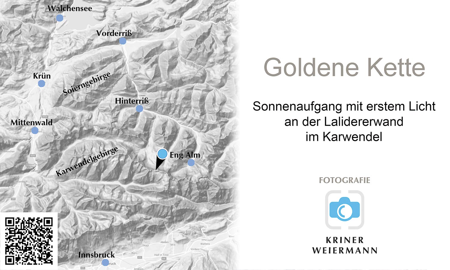 Goldene Kette — Sonnenaufgang mit erstem Licht an der Lalidererwand im Karwendel - Goldene Kette -