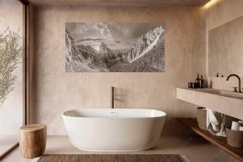 Letzte Sonnenstrahlen im Bereich der Schöttlkarspitze - Leuchttürme - Wandbild - Größe ca. 180x90cm, Seitenverhältnis 2:1 - Sonnenuntergang im Soierngebirge - weitere Infos unter https://www.kriner-weiermann.de