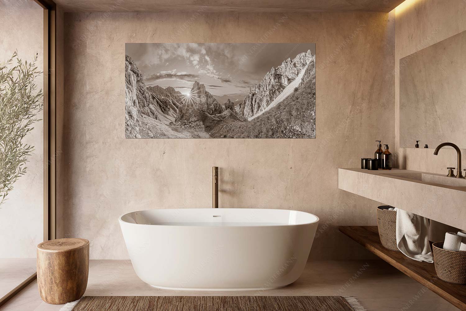 Letzte Sonnenstrahlen im Bereich der Schöttlkarspitze - Leuchttürme - Wandbild - Größe ca. 180x90cm, Seitenverhältnis 2:1 - Sonnenuntergang im Soierngebirge - weitere Infos unter https://www.kriner-weiermann.de