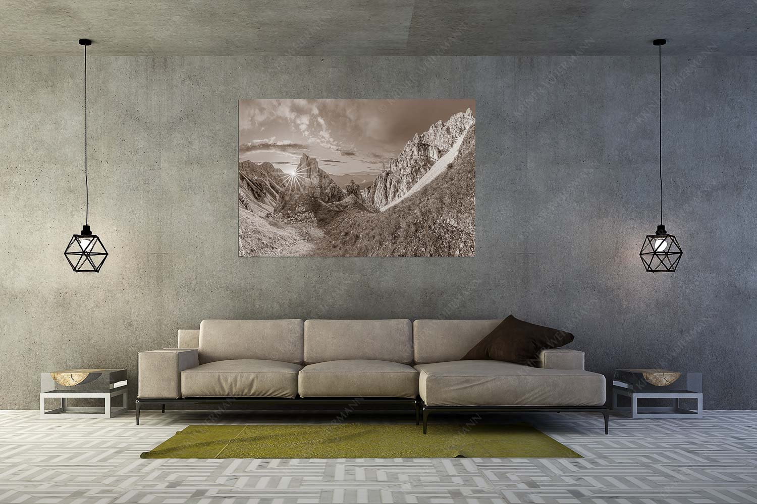 Leuchttürme – Wandbild – Größe ca. 180x120cm, Seitenverhältnis 3:2 — Sonnenuntergang im Soierngebirge Letzte Sonnenstrahlen im Bereich der Schöttlkarspitze - Leuchttürme - Wandbild - Größe ca. 180x120cm, Seitenverhältnis 3:2 - Sonnenuntergang im Soierngebirge - weitere Infos unter https://www.kriner-weiermann.de