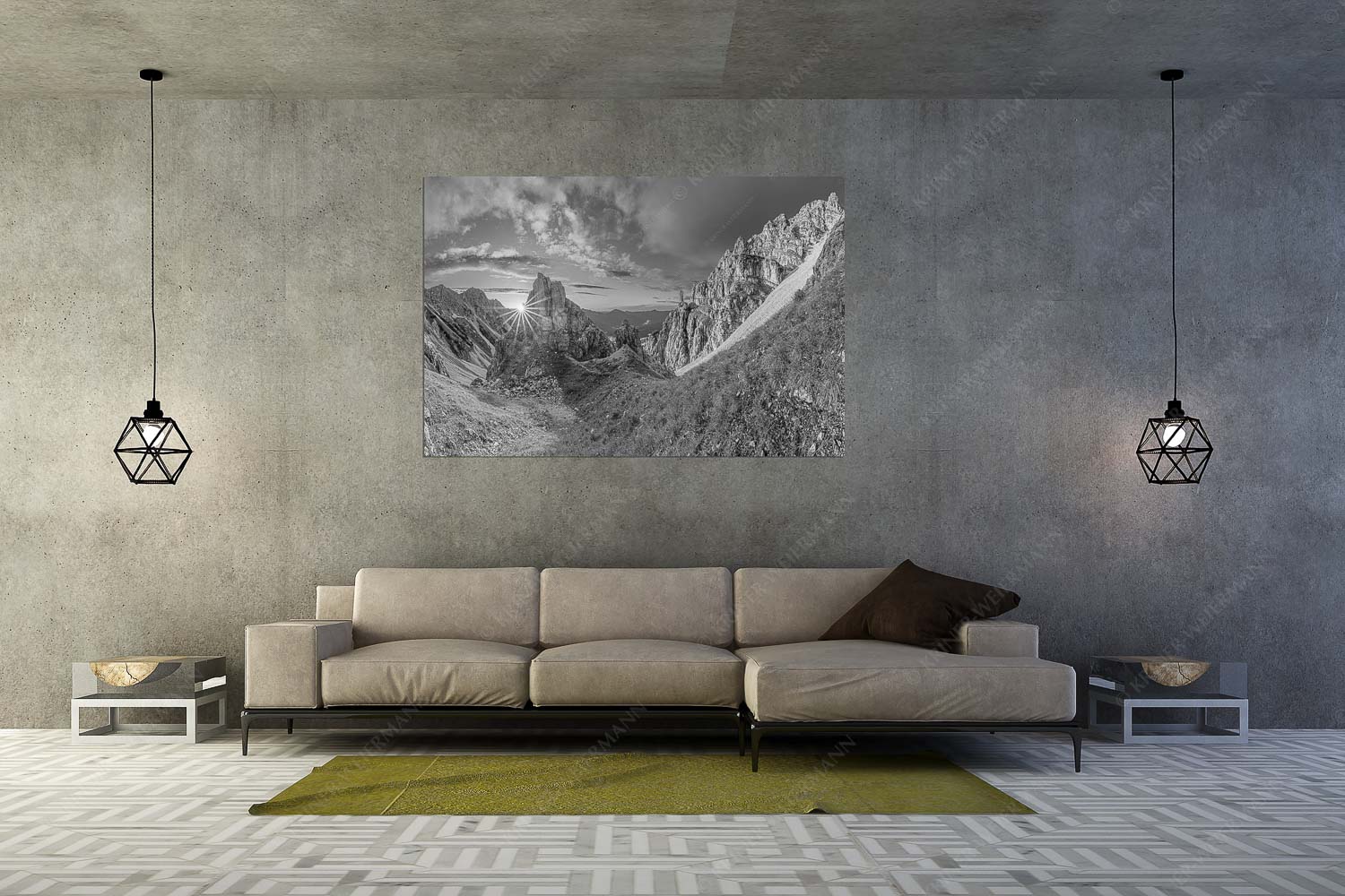 Leuchttürme – Wandbild – Größe ca. 180x120cm, Seitenverhältnis 3:2 — Sonnenuntergang im Soierngebirge Letzte Sonnenstrahlen im Bereich der Schöttlkarspitze - Leuchttürme - Wandbild - Größe ca. 180x120cm, Seitenverhältnis 3:2 - Sonnenuntergang im Soierngebirge - weitere Infos unter https://www.kriner-weiermann.de