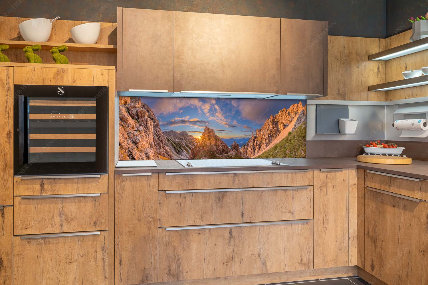 Leuchttürme – Küchenrückwand – Größe ca. 180x60cm, Seitenverhältnis 3:1 — Sonnenuntergang im Soierngebirge Letzte Sonnenstrahlen im Bereich der Schöttlkarspitze - Leuchttürme - Küchenrückwand - Größe ca. 180x60cm, Seitenverhältnis 3:1 - Sonnenuntergang im Soierngebirge - weitere Infos unter https://www.kriner-weiermann.de