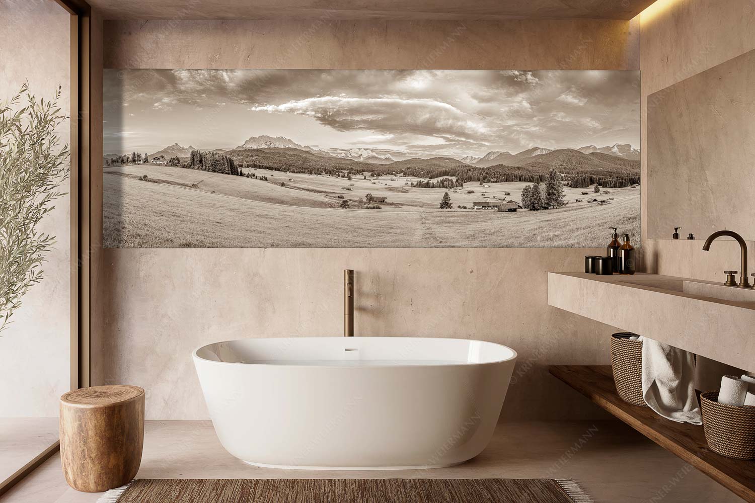 Wunderbares Werdenfels – Wandbild – Größe ca. 300x100cm, Seitenverhältnis 3:1 — Karwendel Wetterstein und Estergebirge Erstes Sonnenlicht am Zugspitzmassiv - Wunderbares Werdenfels - Wandbild - Größe ca. 300x100cm, Seitenverhältnis 3:1 - Karwendel Wetterstein und Estergebirge - weitere Infos unter https://www.kriner-weiermann.de