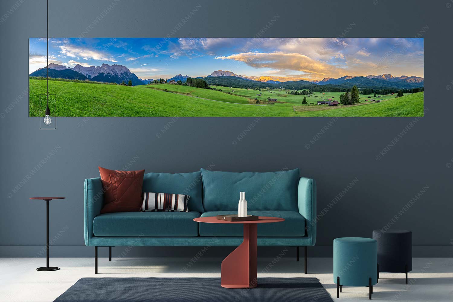 Wunderbares Werdenfels – Wandbild – Größe ca. 350x70cm, Seitenverhältnis 5:1 — Karwendel Wetterstein und Estergebirge Erstes Sonnenlicht am Zugspitzmassiv - Wunderbares Werdenfels - Wandbild - Größe ca. 350x70cm, Seitenverhältnis 5:1 - Karwendel Wetterstein und Estergebirge - weitere Infos unter https://www.kriner-weiermann.de