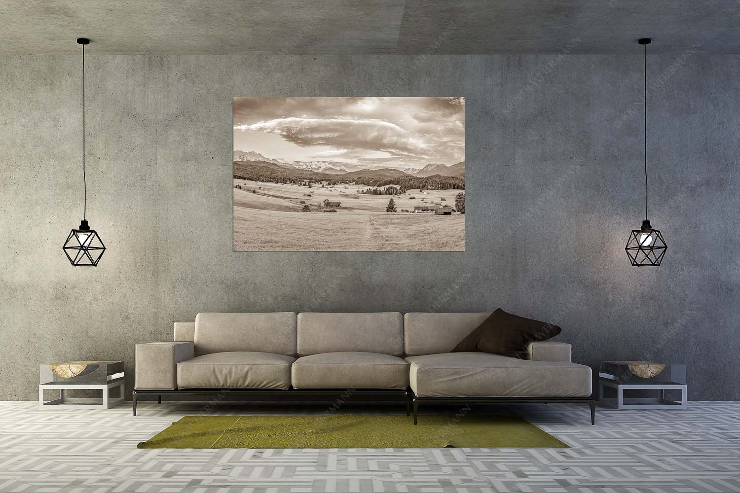 Wunderbares Werdenfels – Wandbild – Größe ca. 180x120cm, Seitenverhältnis 3:2 — Karwendel Wetterstein und Estergebirge Erstes Sonnenlicht am Zugspitzmassiv - Wunderbares Werdenfels - Wandbild - Größe ca. 180x120cm, Seitenverhältnis 3:2 - Karwendel Wetterstein und Estergebirge - weitere Infos unter https://www.kriner-weiermann.de