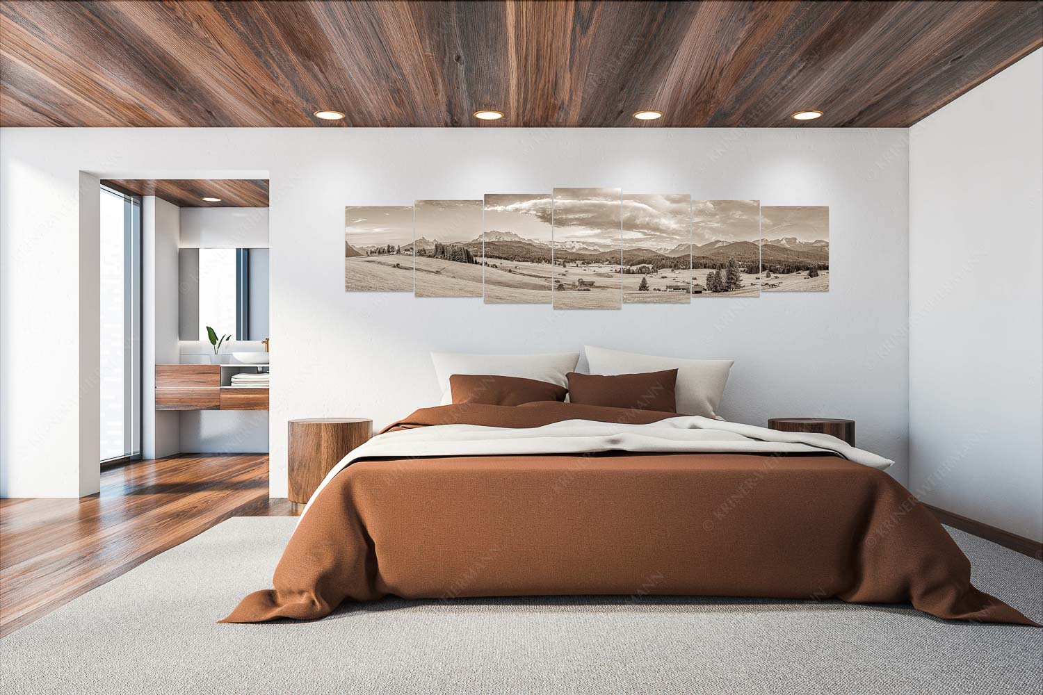 Wunderbares Werdenfels – Wandbild – 7er Split, Größe ca. 300x75cm, Seitenverhältnis 4:1 — Karwendel Wetterstein und Estergebirge Erstes Sonnenlicht am Zugspitzmassiv - Wunderbares Werdenfels - Wandbild - 7er Split, Größe ca. 300x75cm, Seitenverhältnis 4:1 - Karwendel Wetterstein und Estergebirge - weitere Infos unter https://www.kriner-weiermann.de