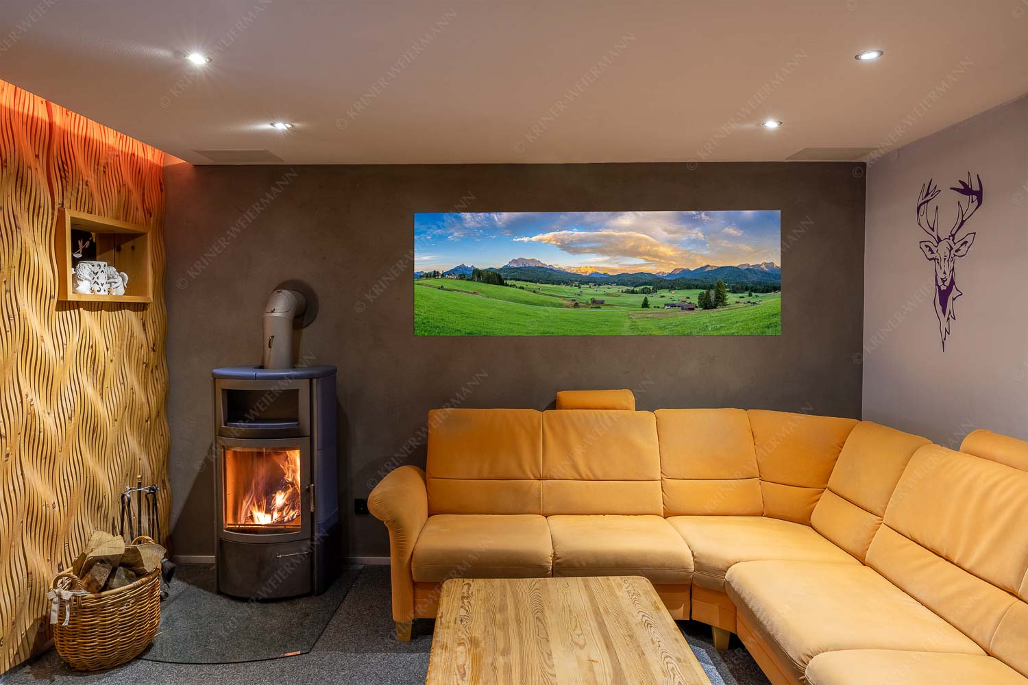 Wunderbares Werdenfels – Wandbild – Größe ca. 180x60cm, Seitenverhältnis 3:1 — Karwendel Wetterstein und Estergebirge Erstes Sonnenlicht am Zugspitzmassiv - Wunderbares Werdenfels - Wandbild - Größe ca. 180x60cm, Seitenverhältnis 3:1 - Karwendel Wetterstein und Estergebirge - weitere Infos unter https://www.kriner-weiermann.de