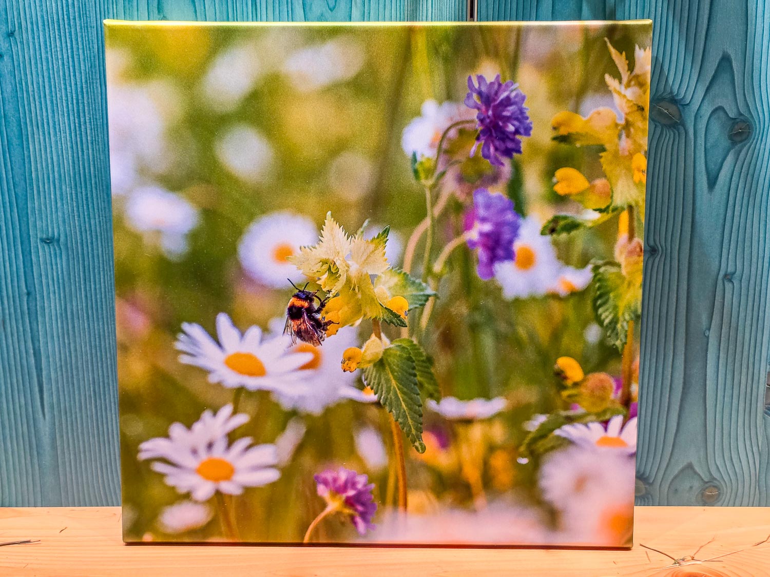 Leinwand Textil - Reich gedeckt - 40x40cm