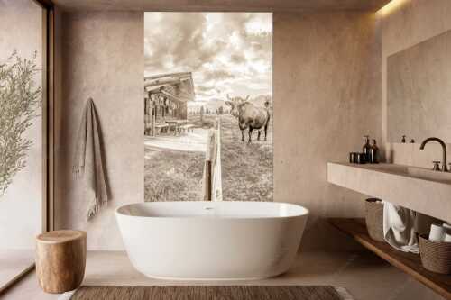 Malerische Almhütte bei Mittenwald mit Karwendel - Almbiente II - Wandbild - Größe ca. 160x240cm, Seitenverhältnis 2:3 - Mittenwald Alm Buckelwiesen Karwendel - weitere Infos unter https://www.kriner-weiermann.de