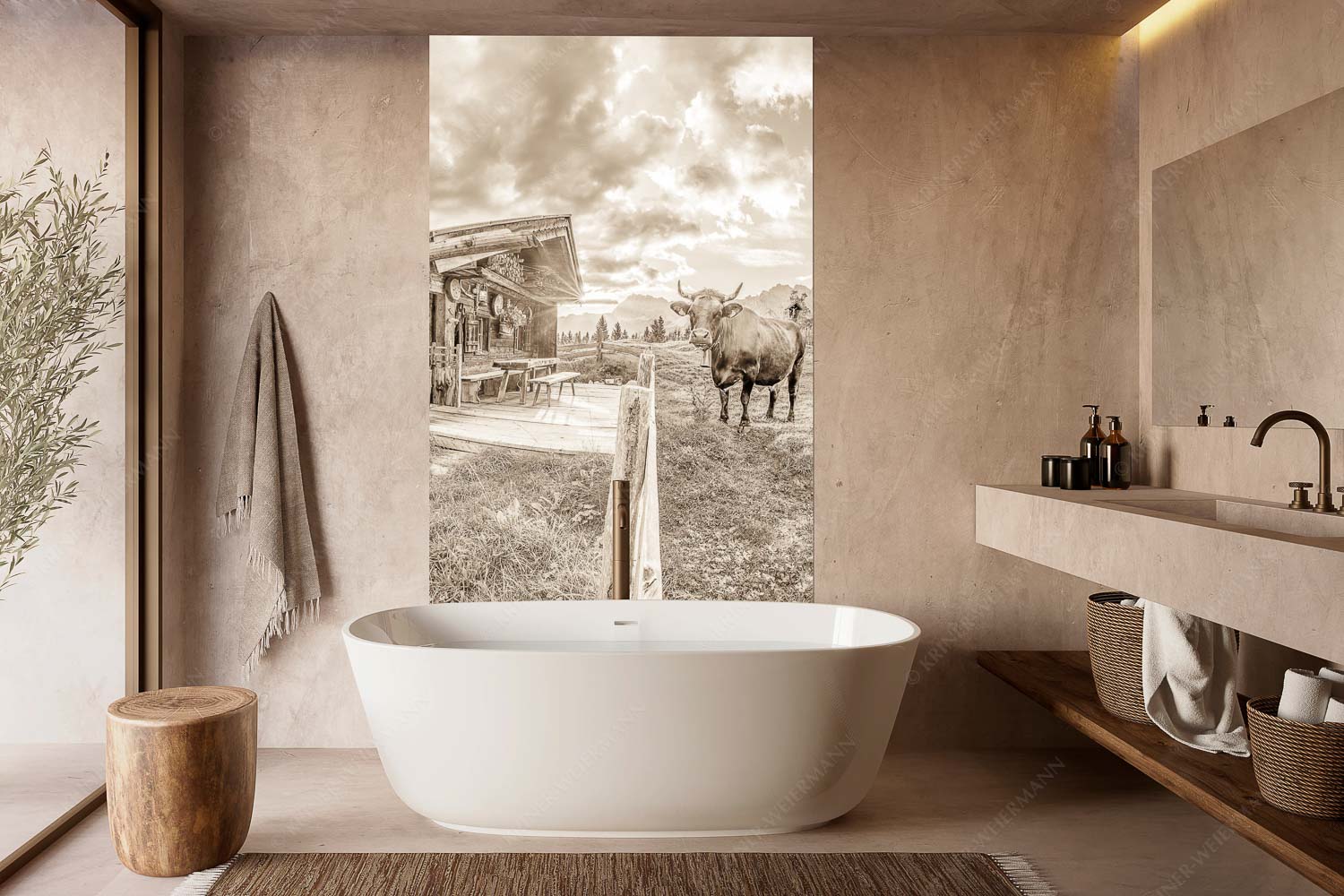 Malerische Almhütte bei Mittenwald mit Karwendel - Almbiente II - Wandbild - Größe ca. 160x240cm, Seitenverhältnis 2:3 - Mittenwald Alm Buckelwiesen Karwendel - weitere Infos unter https://www.kriner-weiermann.de