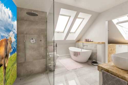 Murnau Werdenfelser Rind am Wank mit Wettersteingebirge - Echsla - LED-Leuchtbild - Größe ca. 150x225cm, Seitenverhältnis 2:3 - Werdenfelser Stier - weitere Infos unter https://www.kriner-weiermann.de