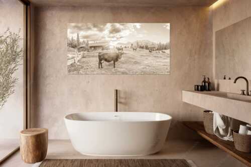 Malerische Almhütte bei Mittenwald mit Karwendel - Oimarisch VIII - Wandbild - Größe ca. 180x90cm, Seitenverhältnis 2:1 - Mittenwald Alm Buckelwiesen Karwendel - weitere Infos unter https://www.kriner-weiermann.de