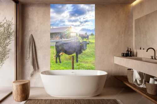 Malerische Almhütte bei Mittenwald mit Karwendel - Oimarisch VIII - Wandbild - Größe ca. 160x240cm, Seitenverhältnis 2:3 - Mittenwald Alm Buckelwiesen Karwendel - weitere Infos unter https://www.kriner-weiermann.de