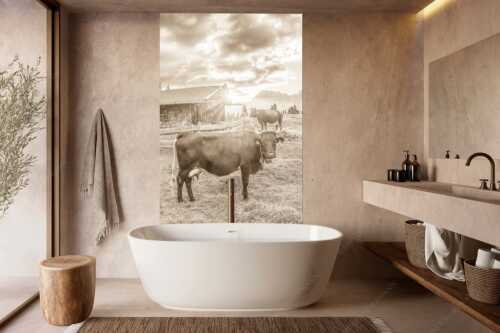 Malerische Almhütte bei Mittenwald mit Karwendel - Oimarisch VIII - Wandbild - Größe ca. 160x240cm, Seitenverhältnis 2:3 - Mittenwald Alm Buckelwiesen Karwendel - weitere Infos unter https://www.kriner-weiermann.de