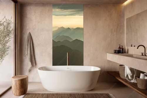 Blick von der Zugspitze über Thannheimer Berge in den Sonnenuntergang - Shining - Wandbild - Größe ca. 100x200cm, Seitenverhältnis 1: - Silhouetten Abendstimmung auf der Zugspitze - weitere Infos unter https://www.kriner-weiermann.de