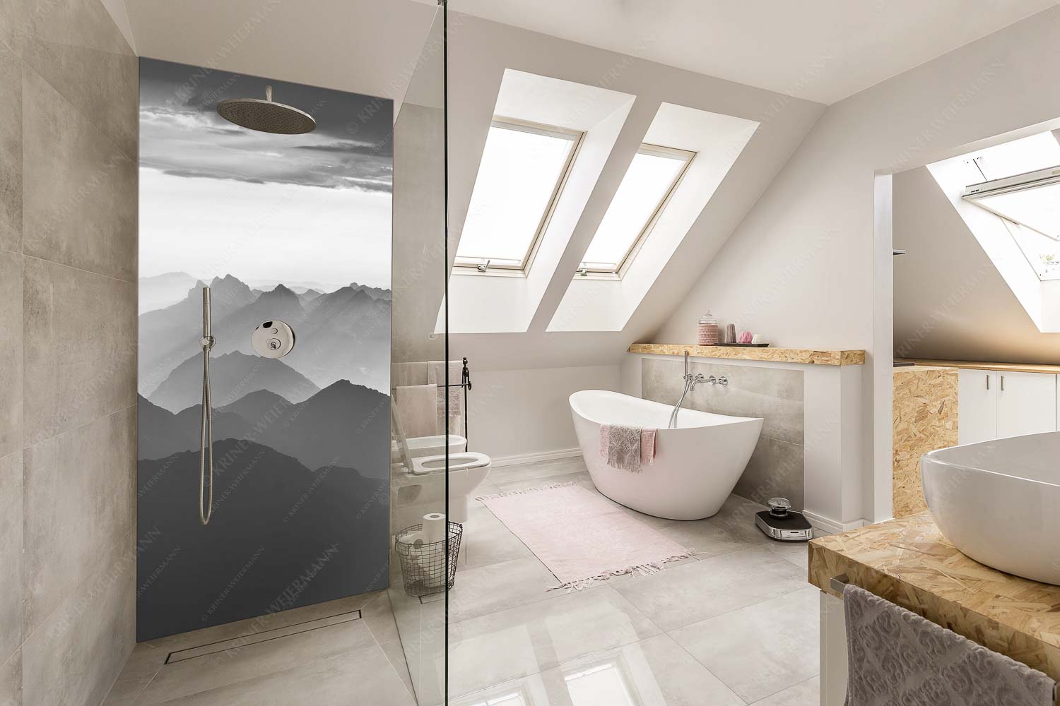 Shining – Alu-Dibond Badezimmer Bild – Größe ca. 110x220cm, Seitenverhältnis 1:2 — Silhouetten Abendstimmung auf der Zugspitze Blick von der Zugspitze über Thannheimer Berge in den Sonnenuntergang - Shining - Alu-Dibond Badezimmer Bild - Größe ca. 110x220cm, Seitenverhältnis 1:2 - Silhouetten Abendstimmung auf der Zugspitze - weitere Infos unter https://www.kriner-weiermann.de