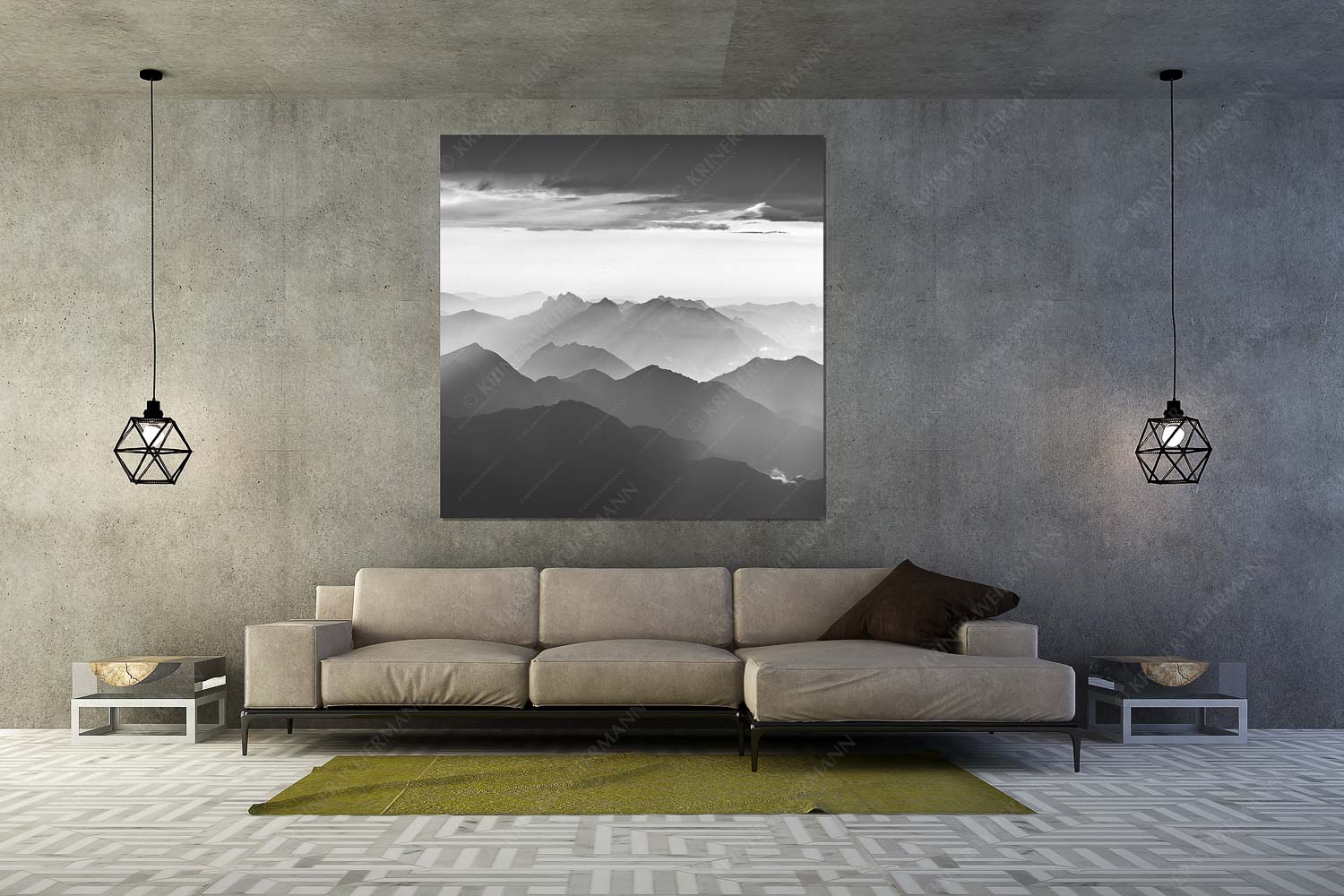 Shining – Wandbild – Größe ca. 160x160cm, Seitenverhältnis 1: — Silhouetten Abendstimmung auf der Zugspitze Blick von der Zugspitze über Thannheimer Berge in den Sonnenuntergang - Shining - Wandbild - Größe ca. 160x160cm, Seitenverhältnis 1: - Silhouetten Abendstimmung auf der Zugspitze - weitere Infos unter https://www.kriner-weiermann.de