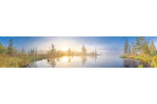 Blick über den Barmsee zum Sonnenaufgang im Soierngebirge - Barmseenebel - Seitenverhältnis 5:1 - Barmsee Krün - weitere Infos unter https://www.kriner-weiermann.de