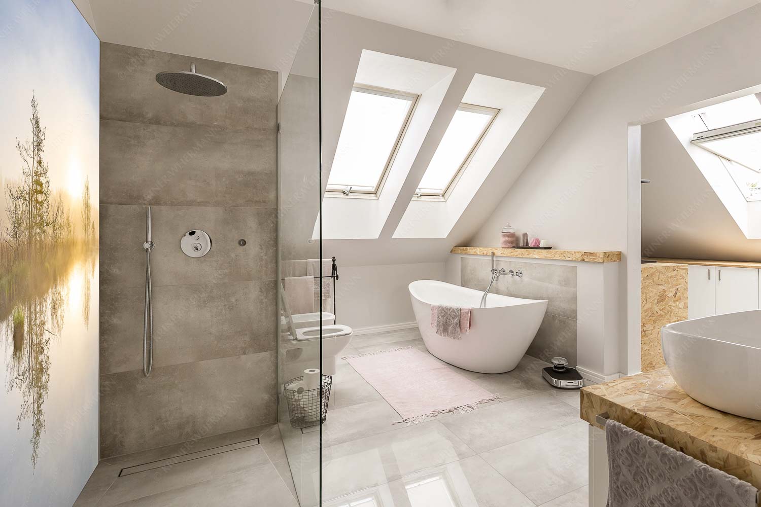 Blick über den Barmsee zum Sonnenaufgang im Soierngebirge - Barmseenebel - LED-Leuchtbild - Größe ca. 150x225cm, Seitenverhältnis 2:3 - Barmsee Krün - weitere Infos unter https://www.kriner-weiermann.de